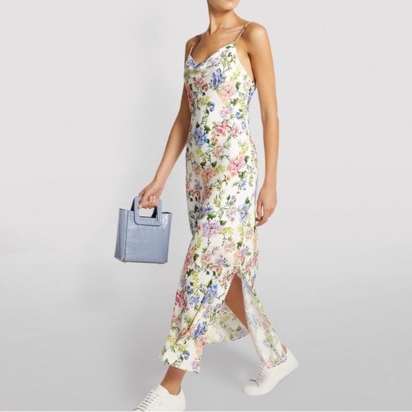 NWT Alice + Olivia Harmony Slip Floral midi dress in Gardenia - size 6 - Picture 8 of 10